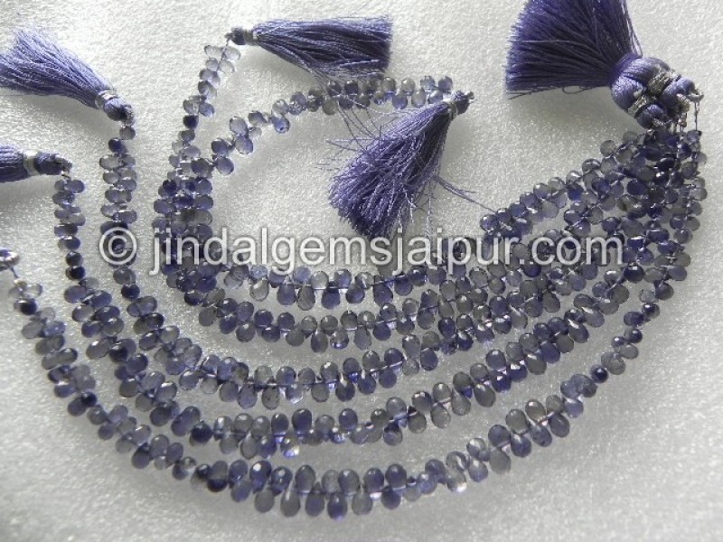 Iolite Faceted Drops Shape Beads